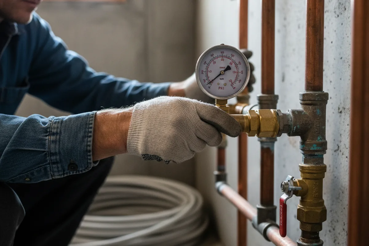 Pressure testing a repaired line during Water Line Repair in Chandler
